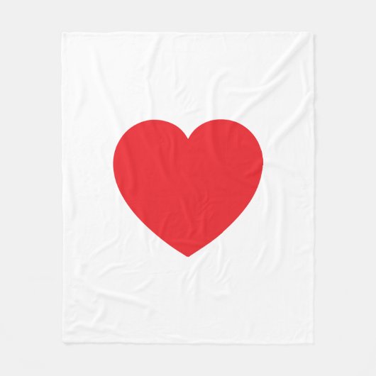 Couverture Polaire Graphisme Cœur Rouge Blanc Moderne Simple (Devant)