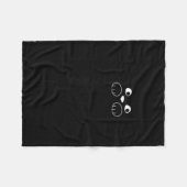 Couverture Polaire Graphisme de chat noir drôle Kit-Tea (Devant (Horizontal))