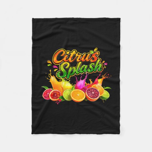 Couverture Polaire Graphisme de fruits de vacances d'été éclaboussés (Devant)