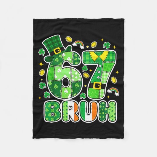 Couverture Polaire Graphisme de la Saint-Patrick Bruh 67 avec des trè (Devant)