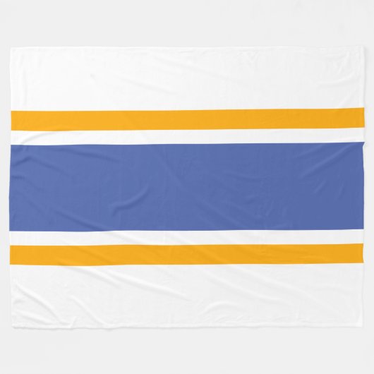 Couverture Polaire Gras Bleu Jaune Rayures Arrière - plan blanc (Devant (Horizontal))