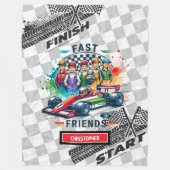 Couverture Polaire Gras Coupe de course Sport Voiture Aquarelle garço (Devant)