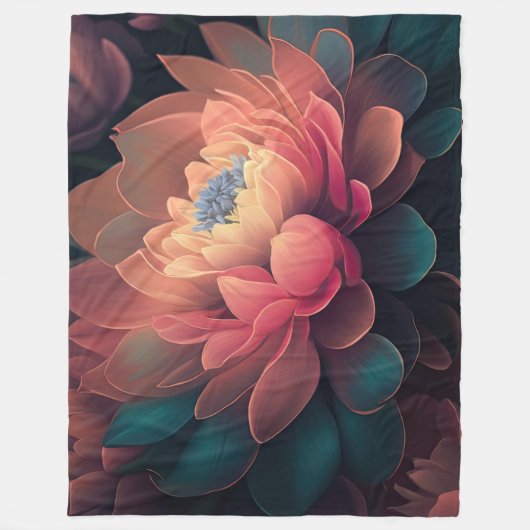 Couverture Polaire Gras des fleurs de fermeture supérieure peintes (Devant)