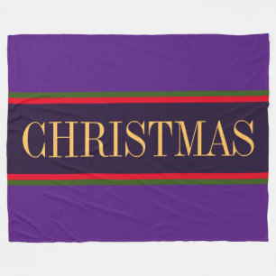 Couverture Polaire Gras Deux Tons Violet Rouge Vert NOËL Grandes