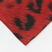 Couverture Polaire Gras et Chaud : Léopard Rouge & Noir (Coin)