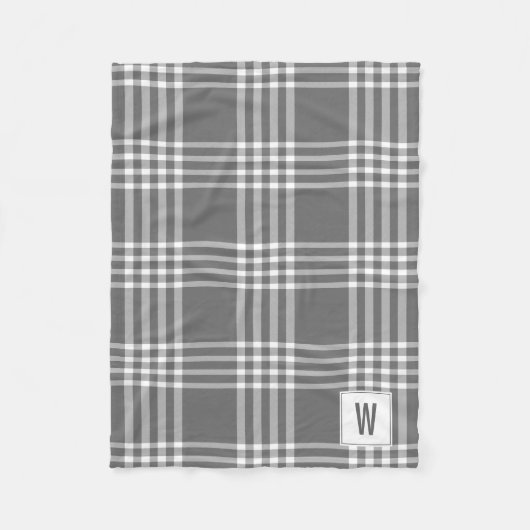 Couverture Polaire Gras Moderne Vacances Plaid Monogramme Blanche pol (Devant)