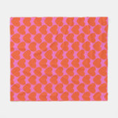 Couverture Polaire Gras Retro Rose et Orange Coeurs Motif Jouer (Devant (Horizontal))