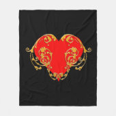 Couverture Polaire Gras Romantique Saint Valentin Rouge Goth Coeur (Devant)