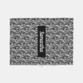 Couverture Polaire Gras Zebra Stripe noir et blanc avec nom (Devant (Horizontal))
