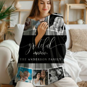 Couverture Polaire Grateful Black Plaid Fall Family 6 Photo Collage