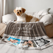 Couverture Polaire Grateful Brown Plaid Fall Family 6 Photo Collage