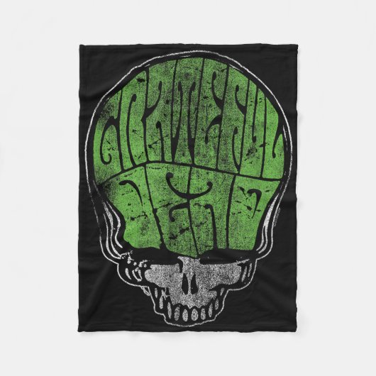 Couverture Polaire Grateful Dead Psychedelic Green Stealie Skull Vint (Devant)
