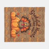 Couverture Polaire Grateful Hearts Thanksgiving Turkey (Devant (Horizontal))