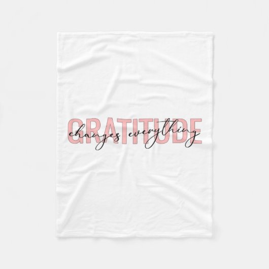 Couverture Polaire Gratitude Changes Everything Motivational Sitive M (Devant)