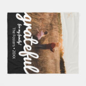 Couverture Polaire Gratuit noir et blanc Script photo personnalisée (Devant (Horizontal))