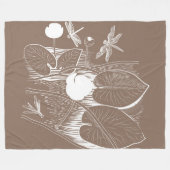 Couverture Polaire Gravure de nénuphars (Devant (Horizontal))