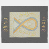 Couverture Polaire Gray and Gold Awareness Ribbon Angel Chemo Blanche (Devant (Horizontal))