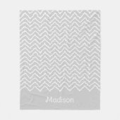 Couverture Polaire Gray And White Squiggly Chevron Zigzag Pattern (Devant)
