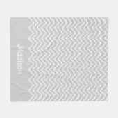 Couverture Polaire Gray And White Squiggly Chevron Zigzag Pattern (Devant (Horizontal))