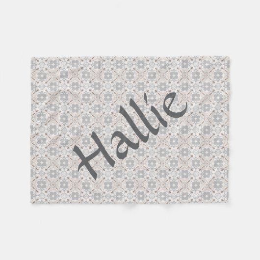 Couverture Polaire Gray Spanish Tile Personalized Dog Blanket  (Devant (Horizontal))