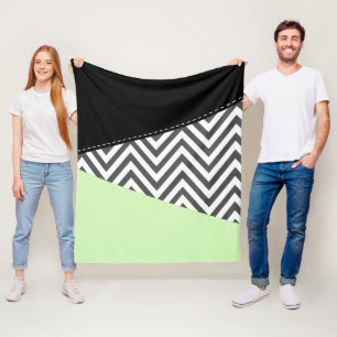 Couverture Polaire Gray Zigzag, Gray Chevron, Zigzag Pattern, Mint