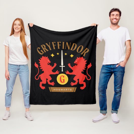 Couverture Polaire GRAYFFINDOR™ Maison double Lion épée graphique (En situation)