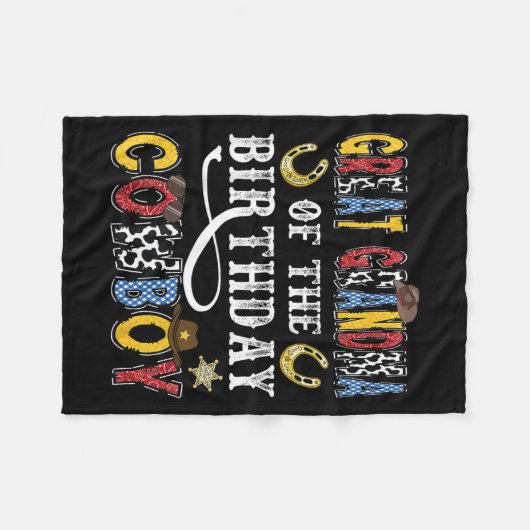 Couverture Polaire Great Grandma Of The Birthday Cowboy Western Rodeo (Devant (Horizontal))