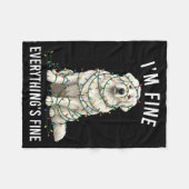 Couverture Polaire Great Pyrenees Christmas I'm Fine Everything Is Fi (Devant (Horizontal))