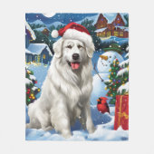 Couverture Polaire Great Pyrenees Winter Wonderland Noël Joie (Devant)