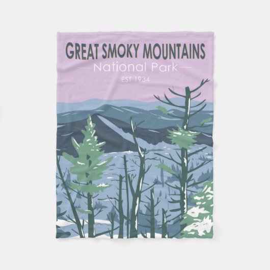 Couverture Polaire Great Smoky Mountains National Park Retro (Devant)