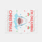 Couverture Polaire Great White Shark Ugly Xmas Sweater Shark Fishing (Devant (Horizontal))