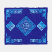 Couverture Polaire Grec Mander - Clé grecque - Nuances de bleu (Devant (Horizontal))