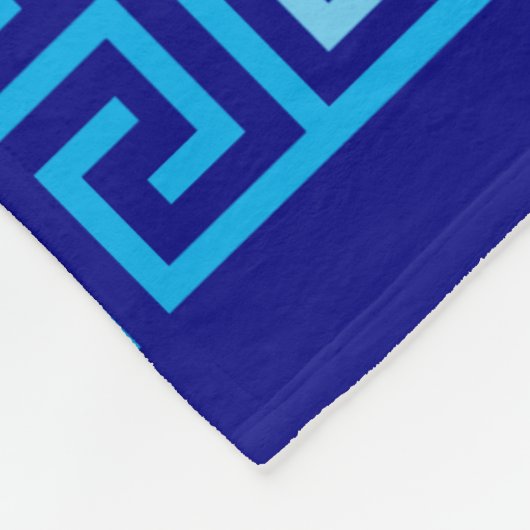 Couverture Polaire Grec Mander - Clé grecque - Nuances de bleu (Coin)