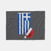 Couverture Polaire Greek Flag Santa Hat Funny Greece Christmas Holida (Devant (Horizontal))