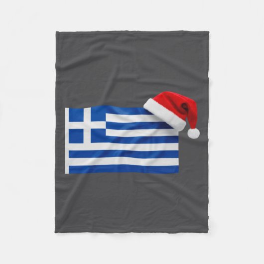 Couverture Polaire Greek Flag Santa Hat Funny Greece Christmas Holida (Devant)