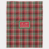 Couverture Polaire Green and Red Merry Christmas Plaid Blanket Gift (Devant)