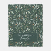 Couverture Polaire Green botanique élégant cadeau familial moderne (Devant)