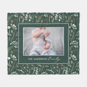 Couverture Polaire Green botanique élégant moderne photo de famille