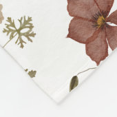 Couverture Polaire Green Burgundy Wildflower Monogram Name (Coin)