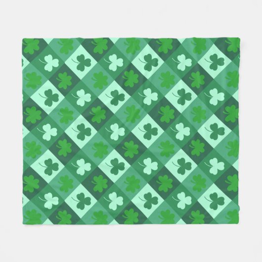 Couverture Polaire Green clover pattern for St Patricks day (Devant (Horizontal))