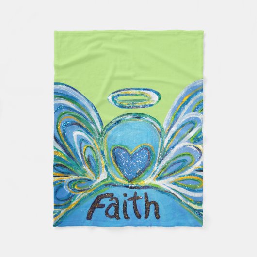 Couverture Polaire Green Faith Guardian Angel Chemo Blanket (Devant)