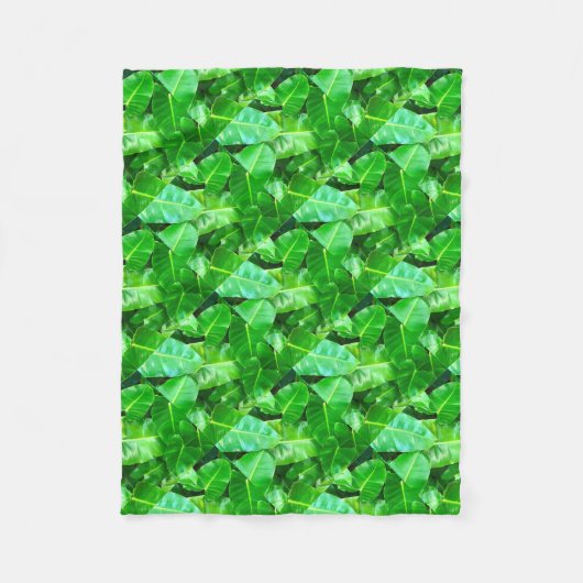 Couverture Polaire Green feuille Palm Leaf feuillage tropical jungle (Devant)