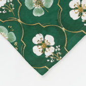 Couverture Polaire Green Floral Lattice Pattern (Coin)