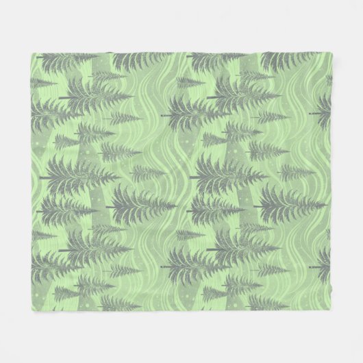 Couverture Polaire Green Forest Christmas (Devant (Horizontal))