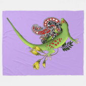 Couverture Polaire Green Gecko Tribal Purple (Devant (Horizontal))