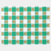 Couverture Polaire Green Gingham and Yellow Sunflowers (Devant (Horizontal))