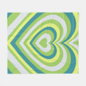 Couverture Polaire Green Heart Whimsical Valentine's Day Cadeau Coupl (Devant (Horizontal))