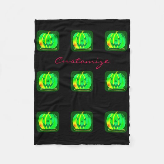 Couverture Polaire Green Jack olantern Halloween Thunder_Cove (Devant)