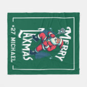 Couverture Polaire Green Merry Laxmas Personalized Lacrosse Christmas (Devant (Horizontal))