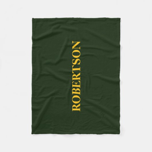 Couverture Polaire Green minimalist custom name  (Devant)
